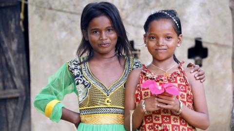 Two beautiful smiling girls